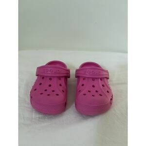 Crocs Baya Clogs Shoes Toddler Girl 7C Pink Slip On Sandals Iconic Comfort
